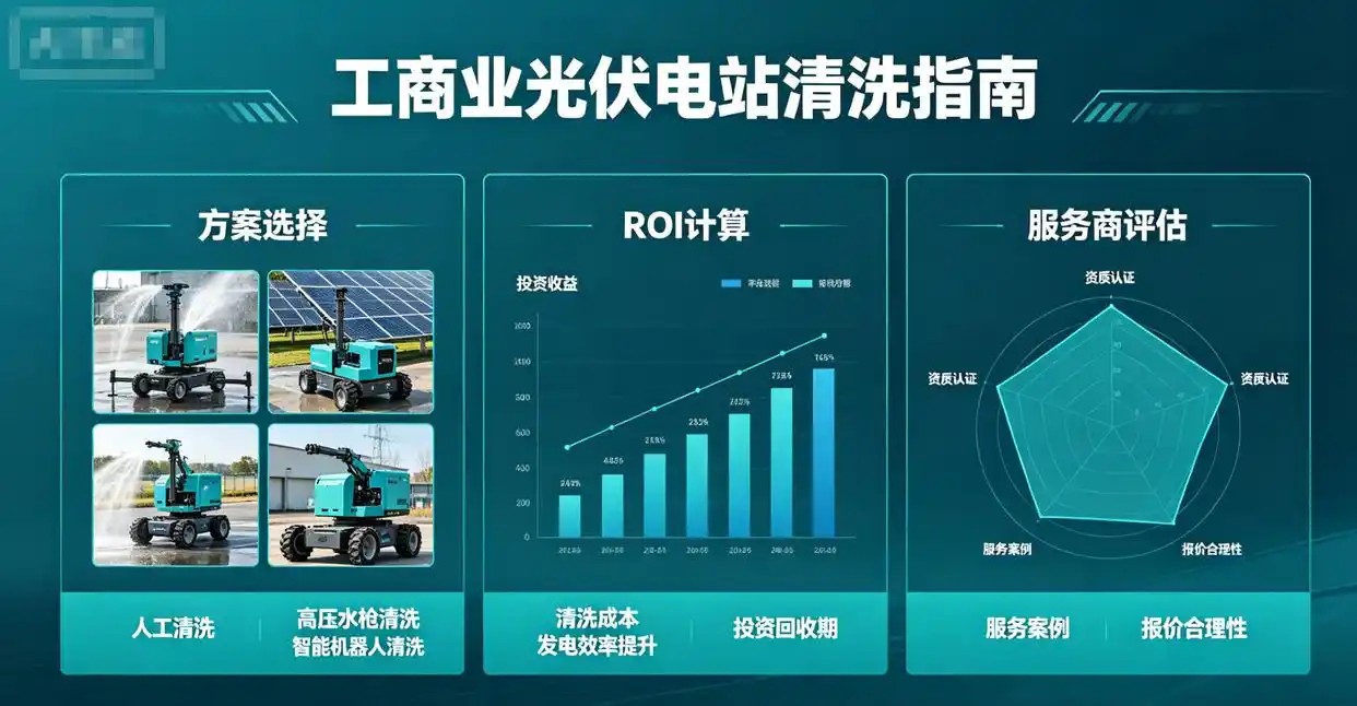 1MW电站清洗成本差7000元！三种清洗方式怎么选不踩坑